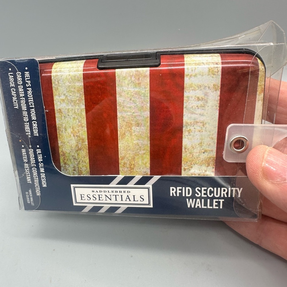 Saddlebred Essentials Red and White RFID Security Wallet